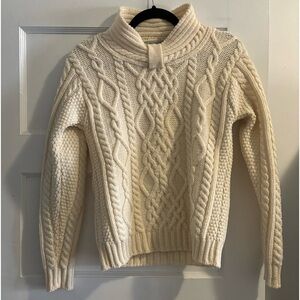 Made in Ireland. 100% wool sweater. Cream, Size S.